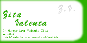 zita valenta business card